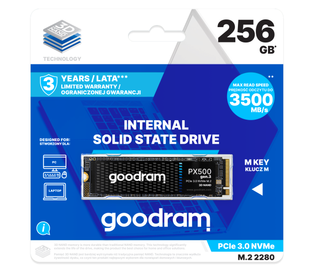 GOODRAM 256GB M.2 PCIe NVMe PX500 G3 - 1325039 - zdjęcie 4